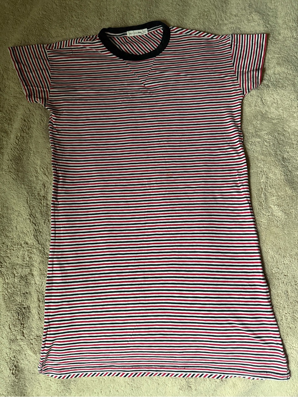 rag & bone Red, White & black Striped Casual tshirt mini Dress